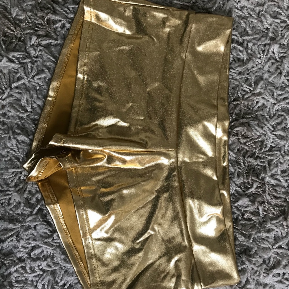 Gold low waisted shorts